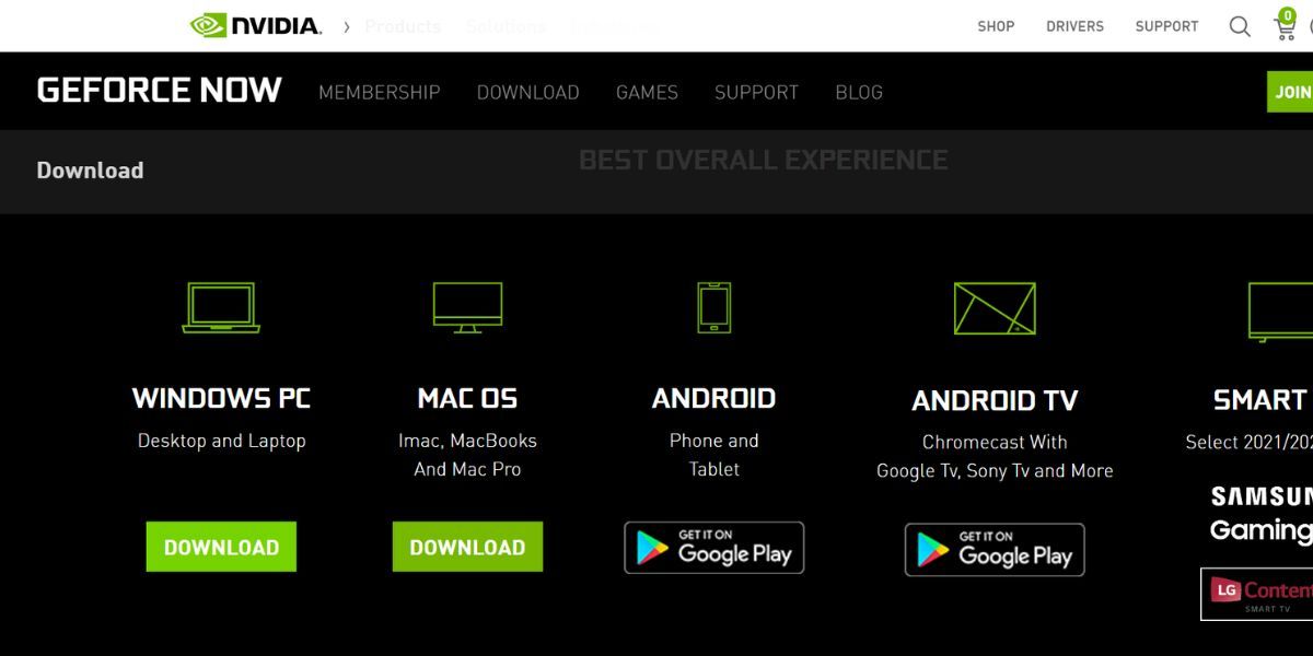 下载 GeForce Now 应用程序