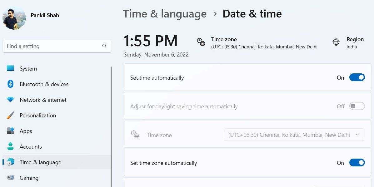 在 Windows 上自动设置日期和时间