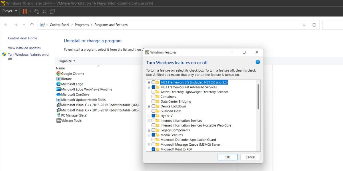 在 Windows 虚拟机上安装 Hyper-V