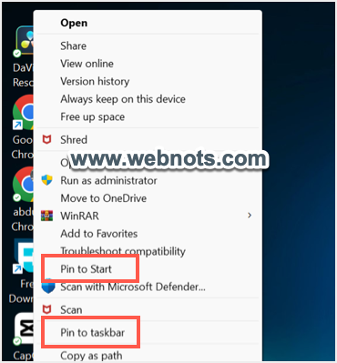 将 Gmail 应用程序固定到“开始”菜单或任务栏