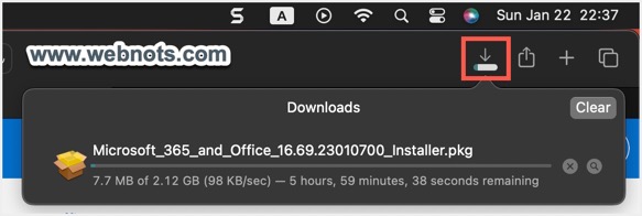 在 Safari 中查看下载进度