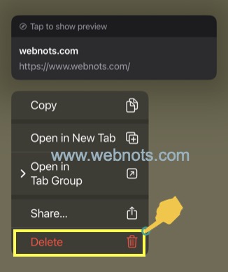 从 Safari 中经常访问的部分删除站点图标