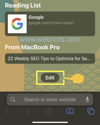 在 Safari iPhone 中编辑起始页