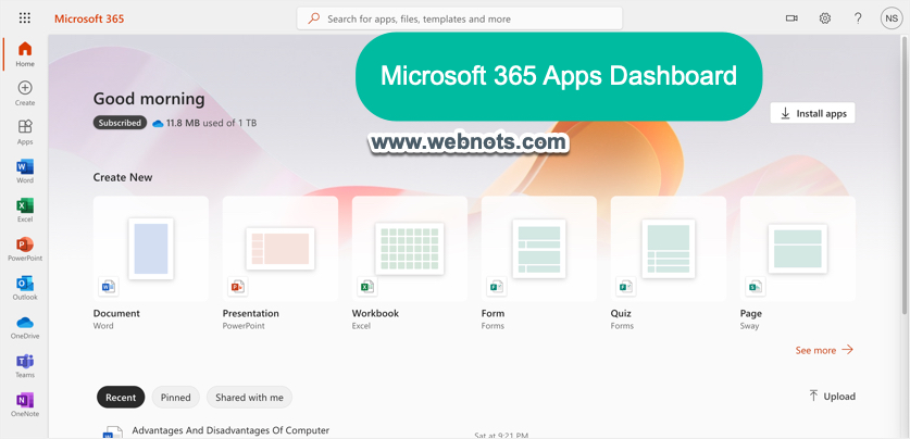 Microsoft 365 应用在线仪表板