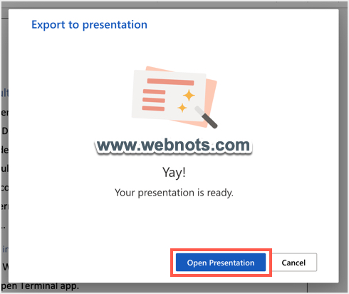 从 Word 成功创建演示文稿
