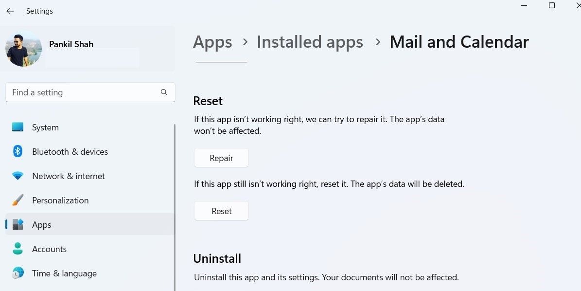 修复或重置 Windows 邮件应用程序