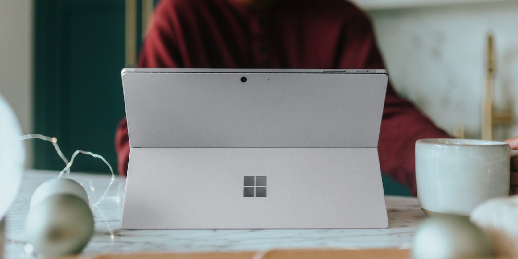 a surface laptop on a table