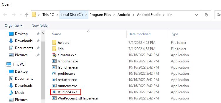 文件资源管理器中的 Android Studio 文件概述