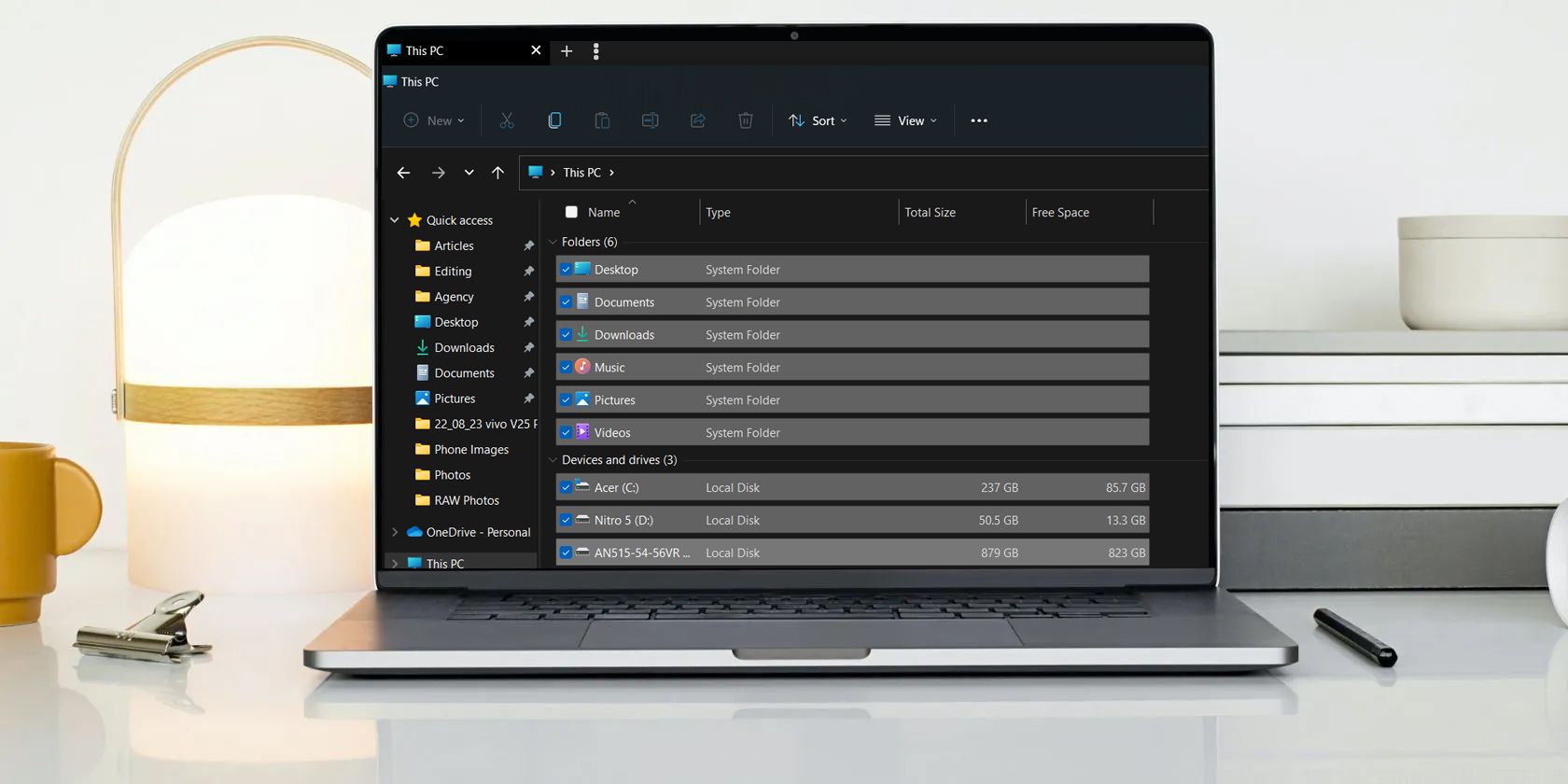 Windows 11 中文件资源管理器上的复选框