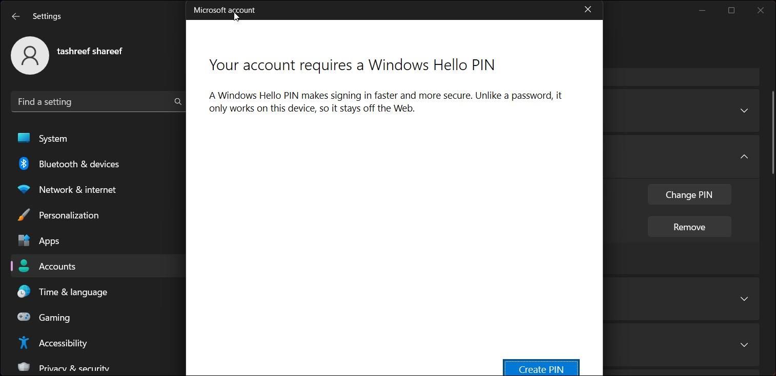 关闭您的帐户需要 windows hello pin