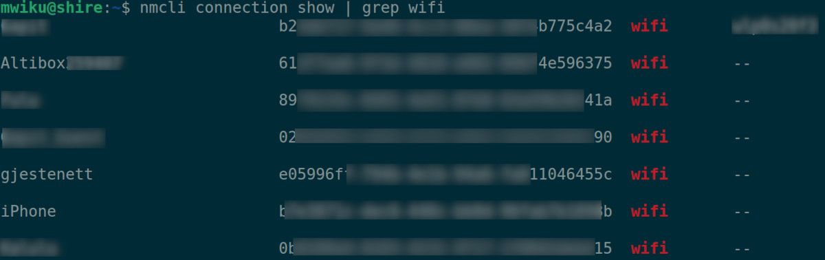 nmcli 命令列出 Linux PC 上的所有 wifi 网络