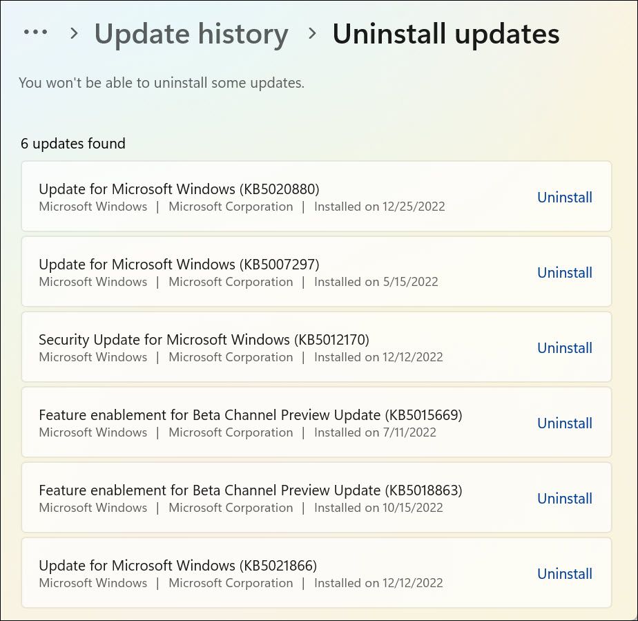 卸载 windows updates-1