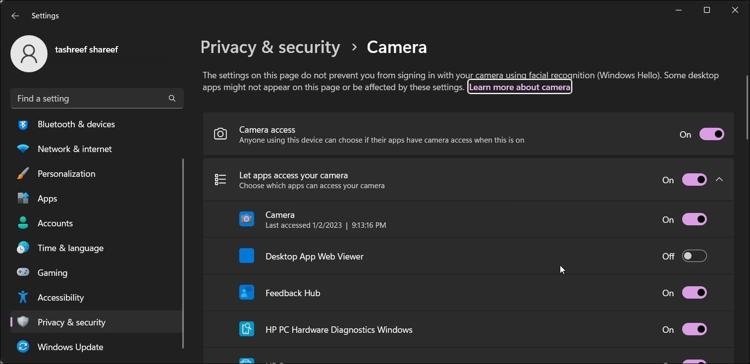 Windows 11 相机限制应用程序访问