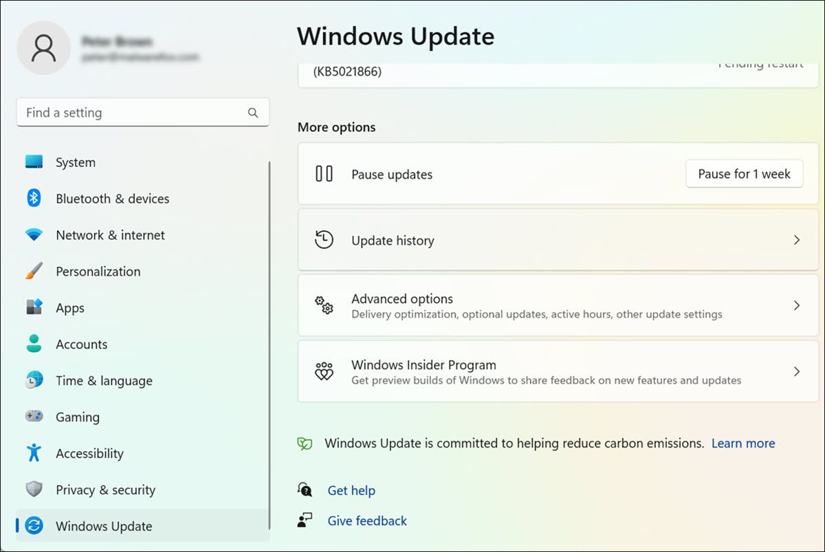 Windows 更新历史