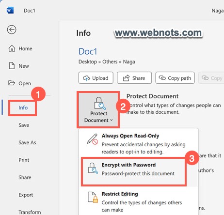 用密码加密 Word