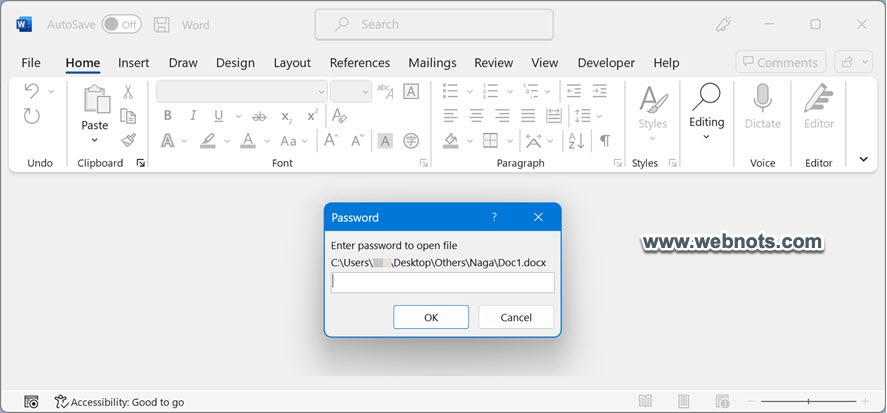 输入密码查看Word内容