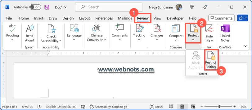 限制 Word Windows 中的编辑选项