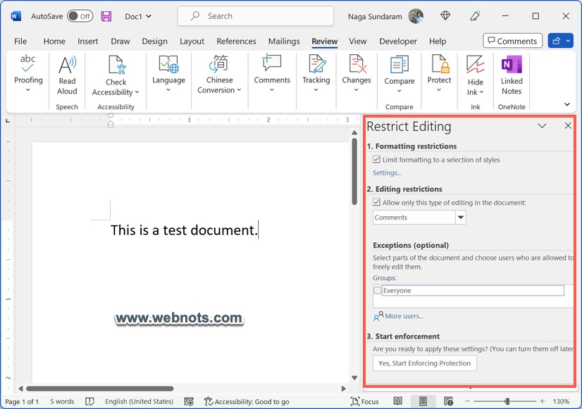 在 Word Windows 版本中强制执行编辑限制