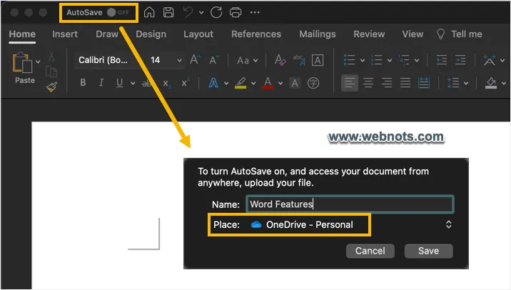 在 OneDrive 中保存文档