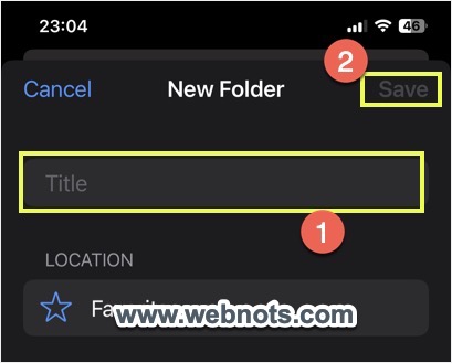 输入文件夹名称并保存