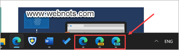 Insider Edge 版本在任务栏中单独显示