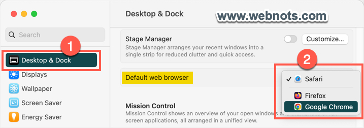 在 macOS Ventura 中设置默认浏览器