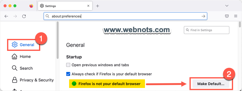 将 Firefox 设置为 Mac 中的默认浏览器