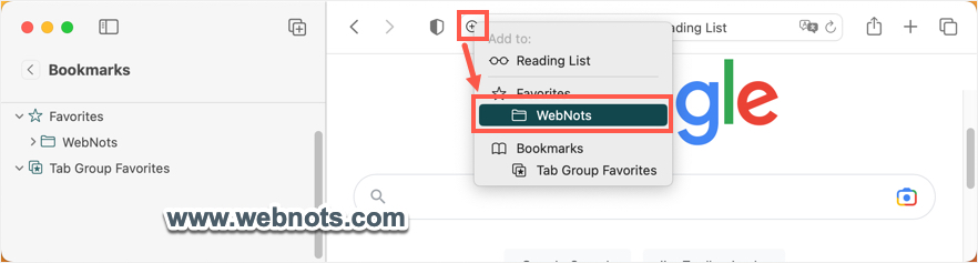 从 Safari 地址栏添加到收藏夹