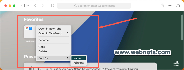 在 Safari 起始页上同步的收藏夹文件夹