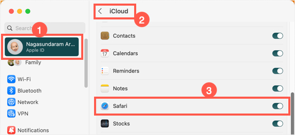 为 Safari 启用 iCloud 同步