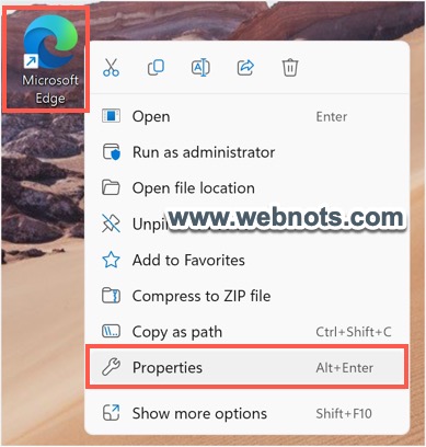 打开边缘属性对话框