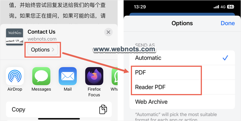将翻译的页面另存为 PDF