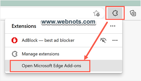 打开 Microsoft Edge 加载项站点