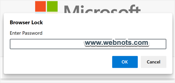 输入密码锁定 Edge