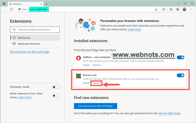 禁用或删除密码锁扩展