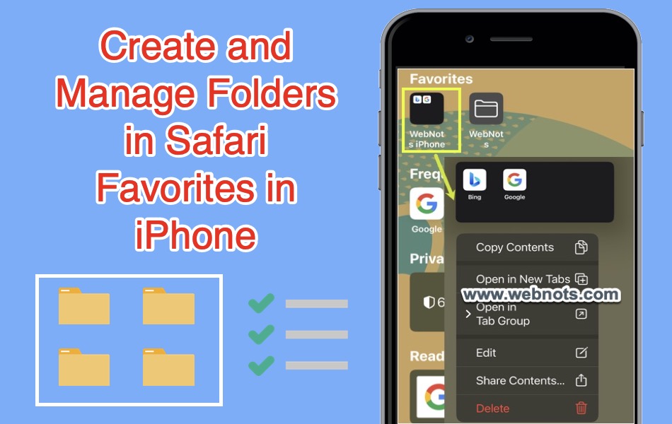 Create and Manage Favorites Folders in Safari iPhone