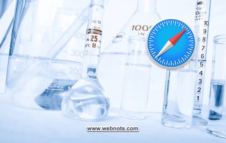 Exxperimental Features in Safari Browser
