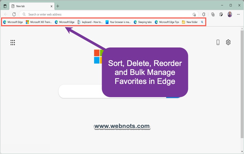 Manage Favorites in Edge