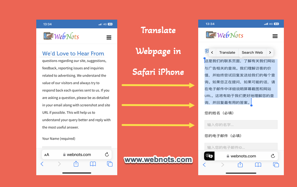 Translate Entire Webpage in Safari iPhone