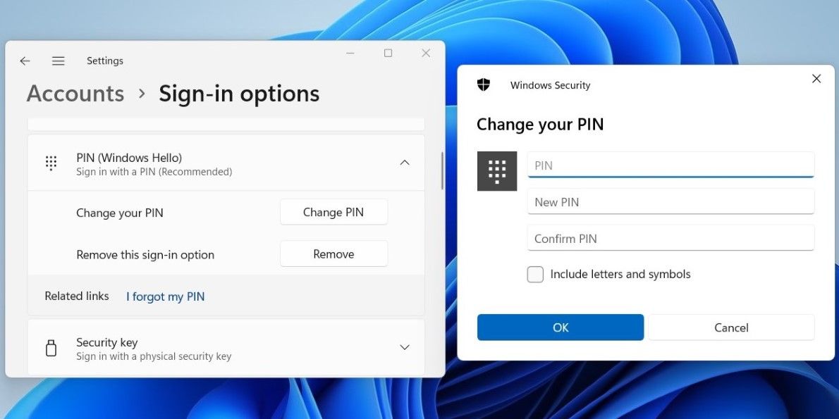 在 Windows 11 中更改帐户 PIN