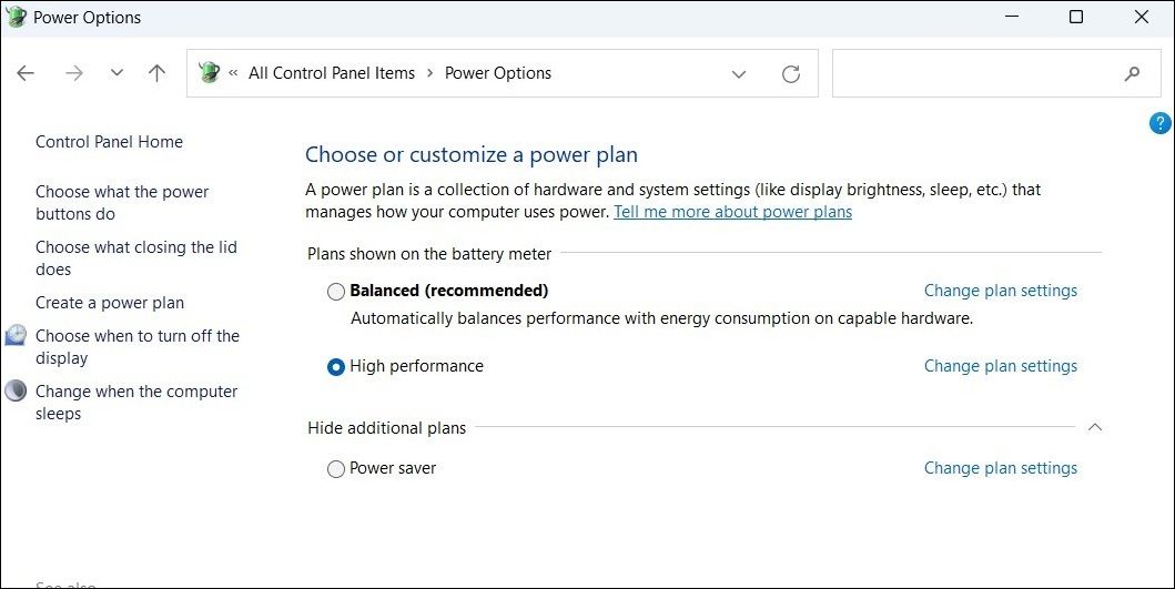 在 Windows 上启用高性能模式