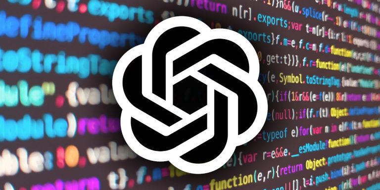 openai chatgpt logo on code background feature