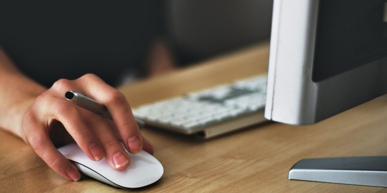person holding mouse