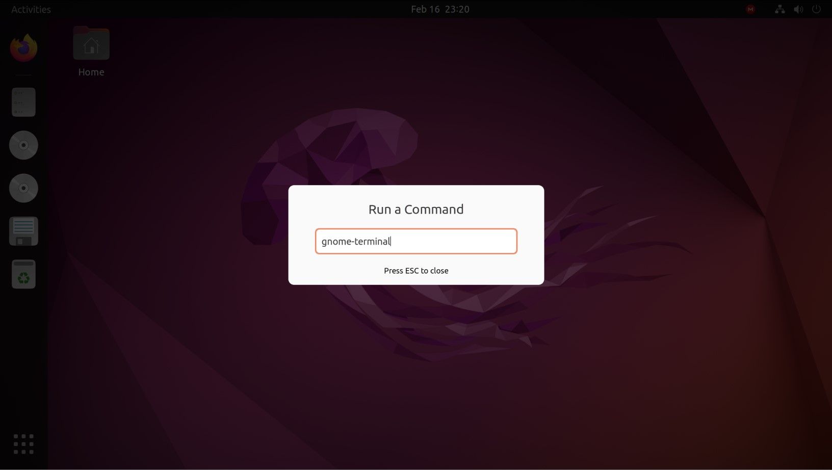 在 Ubuntu 中打开终端窗口的命令窗口