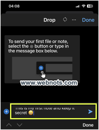 输入并发送便条