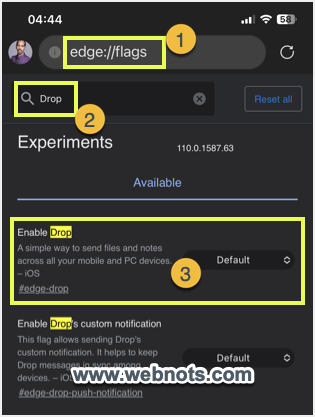 在 iPhone 中启用 Edge Drop Flag