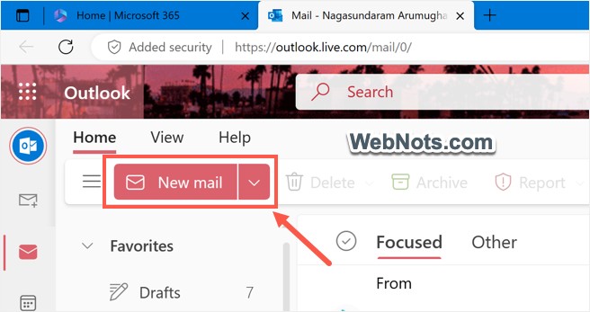 在 Outlook Online 中创建新电子邮件