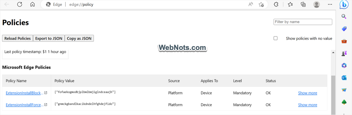 Edge 浏览器中的应用策略