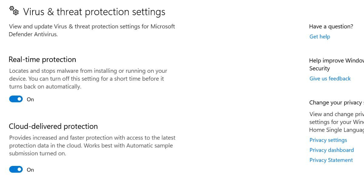 在 Windows 安全应用程序中禁用实时保护