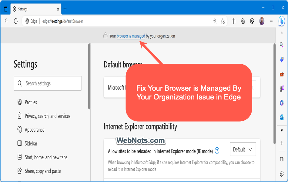 Fix Your Browser is Managed By Your Organization Issue in Edge